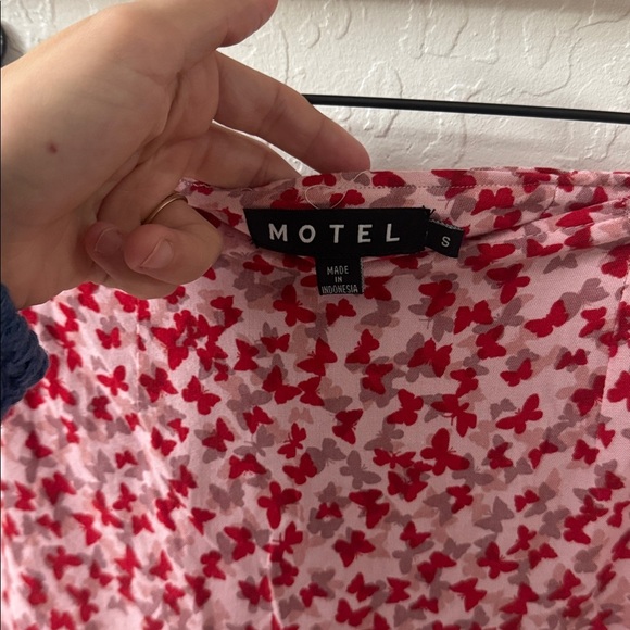 Motel Rocks BUTTERFLY Miniskirt Pink Red Side Zip Small - Picture 4 of 4